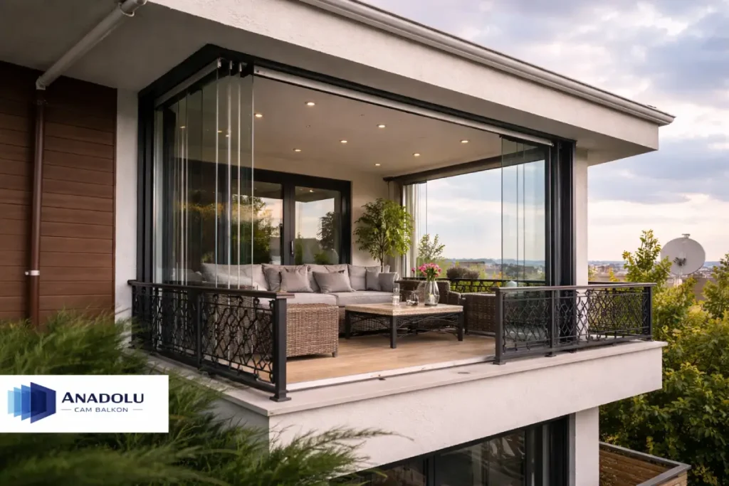 katlanır cam balkon sistemlerinin avantajları modern balkon kapama uygulaması