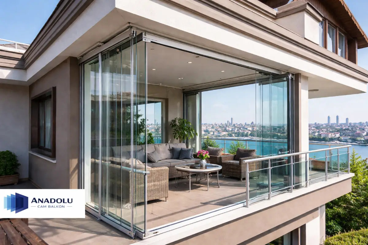 katlanır cam balkon sistemi modern balkon kapama ve manzaralı cam balkon uygulaması