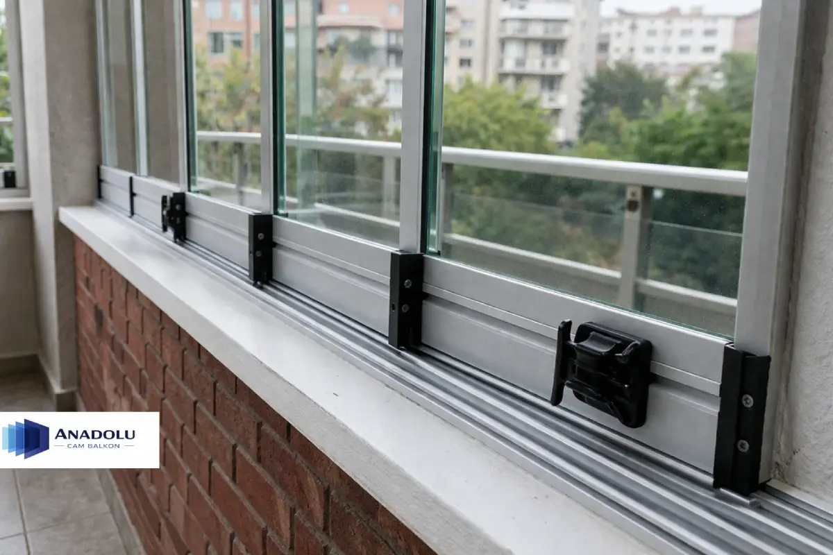 Sürme cam balkon sistemi raylı modern balkon kapatma uygulaması