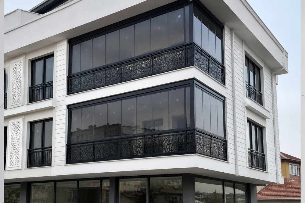 Antrasit ısıcamlı cam balkon modeli