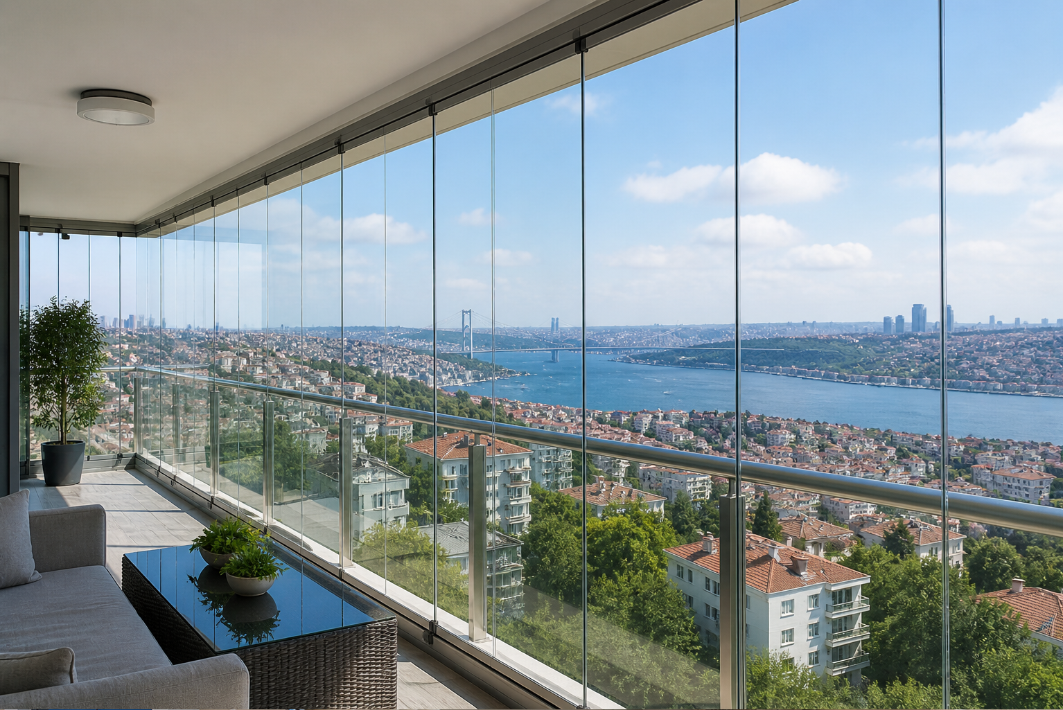 İstanbul şeffaf cam balkon sistemi