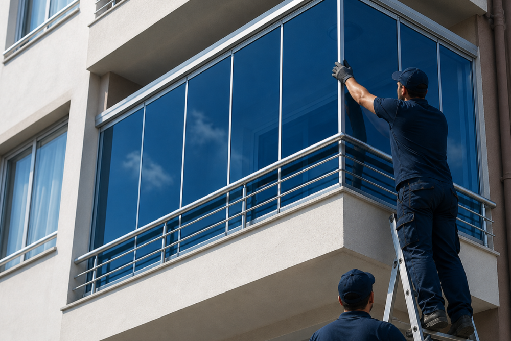 Mavi cam balkon montaj hizmeti