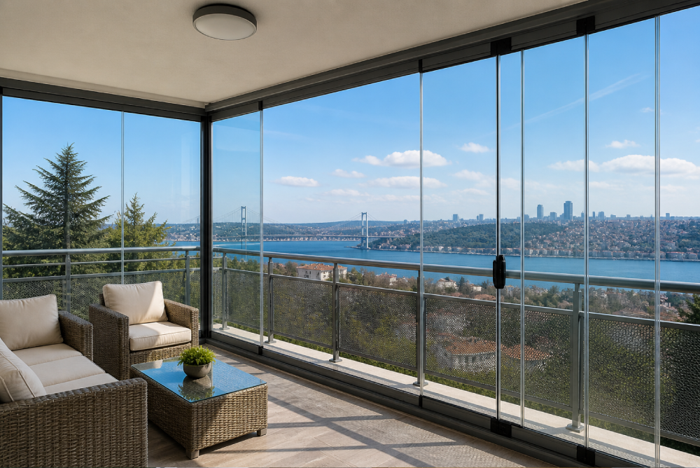 Şeffaf sürme cam balkon modeli